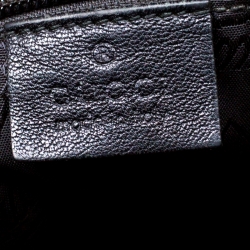 Gucci Black Guccissima Leather Messenger Bag