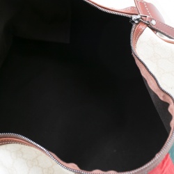 Gucci Light Beige GG Supreme Coated Canvas Web Duffle Bag
