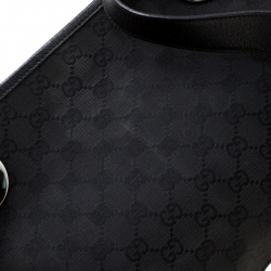 Gucci Black GG Canvas and Leather Messenger Bag