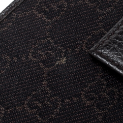 Gucci Dark Brown GG Canvas and Leather Compact Wallet