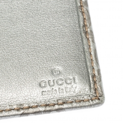 Gucci Silver Guccissima Leather Bifold Wallet