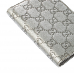 Gucci Silver Guccissima Leather Bifold Wallet