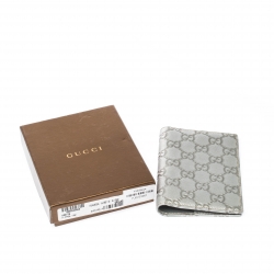 Gucci Silver Guccissima Leather Bifold Wallet