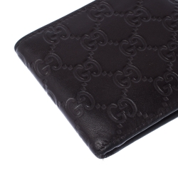 Gucci Dark Brown Gucissima Leather GG Bifold Wallet 