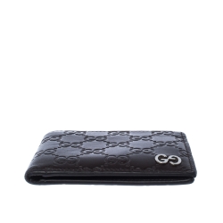 Gucci Dark Brown Gucissima Leather GG Bifold Wallet 