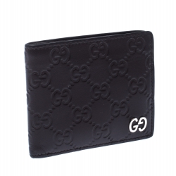 Gucci Dark Brown Gucissima Leather GG Bifold Wallet 