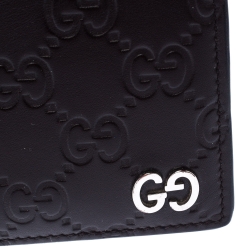 Gucci Dark Brown Gucissima Leather GG Bifold Wallet 