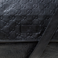 Pre Owned حقيبة ماسنجر غوتشي جلد غوتشيسيما أسود