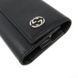 Gucci Black Leather Interlocking Key Case