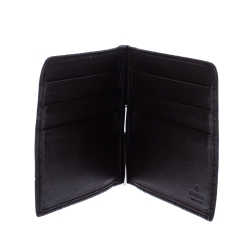 Gucci Dark Brown Guccissima Leather Money Clip Wallet