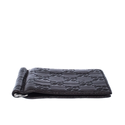 Gucci Dark Brown Guccissima Leather Money Clip Wallet