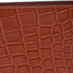 Gucci Orange Crocodile Bifold Wallet