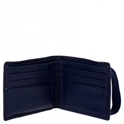 Gucci Blue Guccissima Leather Web Detail Bi Fold Wallet
