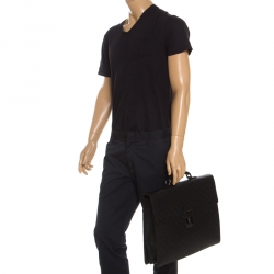 Gucci Black Guccissima Leather Briefcase