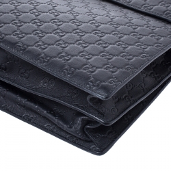 Gucci Black Guccissima Leather Briefcase