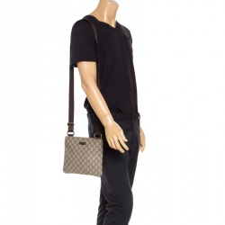 Gucci Brown GG Supreme Canvas Messenger Bag