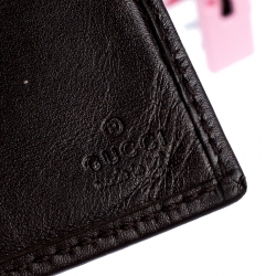 Gucci Dark Brown/Beige GG Canvas and Leather Bifold Wallet