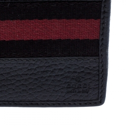 Gucci Black Web Canvas and Leather Bifold Wallet