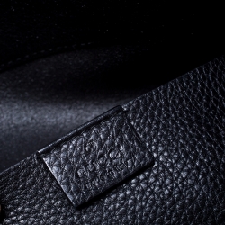 Gucci Black Leather Flap Messenger Bag