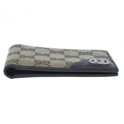 Gucci Brown Monogram Canvas and Leather Bifold Wallet