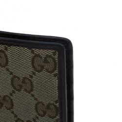 Gucci Brown Monogram Canvas and Leather Bifold Wallet