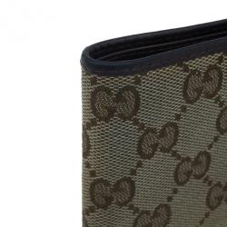 Gucci Brown Monogram Canvas and Leather Bifold Wallet