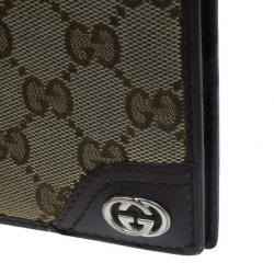 Gucci Brown Monogram Canvas and Leather Bifold Wallet