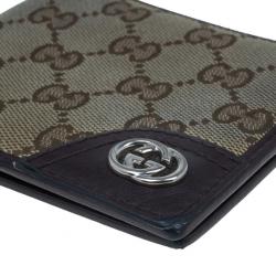 Gucci Brown Monogram Canvas and Leather Bifold Wallet