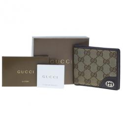 Gucci Brown Monogram Canvas and Leather Bifold Wallet