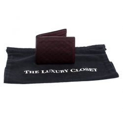 Gucci Burgundy Guccissima Leather Bifold Wallet