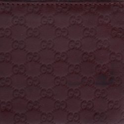 Gucci Burgundy Guccissima Leather Bifold Wallet