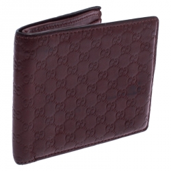 Gucci Burgundy Guccissima Leather Bifold Wallet