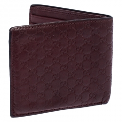 Gucci Burgundy Guccissima Leather Bifold Wallet