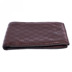 Gucci Burgundy Guccissima Leather Bifold Wallet