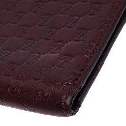 Gucci Burgundy Guccissima Leather Bifold Wallet