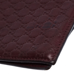 Gucci Burgundy Guccissima Leather Bifold Wallet