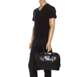 Gucci Black GG Canvas and Leather Briefcase