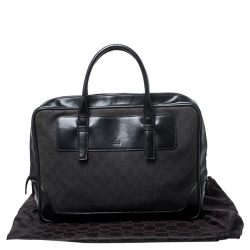 Gucci Black GG Canvas and Leather Briefcase