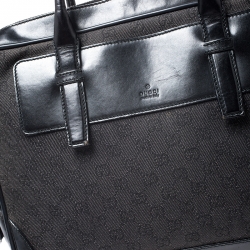 Gucci Black GG Canvas and Leather Briefcase
