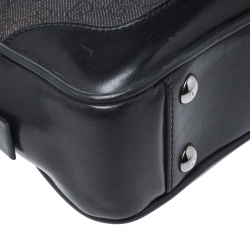 Gucci Black GG Canvas and Leather Briefcase