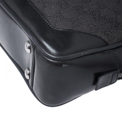 Gucci Black GG Canvas and Leather Briefcase