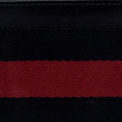 Gucci Black Guccissima Leather Web Bifold Wallet