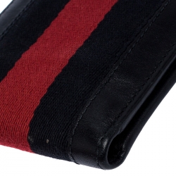 Gucci Black Guccissima Leather Web Bifold Wallet