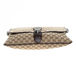 Gucci Beige/Brown GG Canvas and Leather Web Flap Messenger Bag