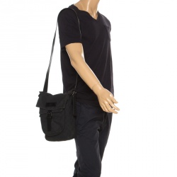 Gucci Black GG Canvas Messenger Bag