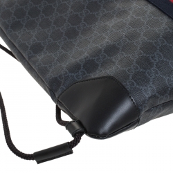 Gucci Charcoal Soft GG Supreme Canvas Drawstring Backpack