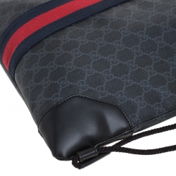 Gucci Charcoal Soft GG Supreme Canvas Drawstring Backpack