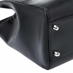 Gucci Black Leather Carry On Buckle Weekender Bag