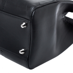 Gucci Black Leather Carry On Buckle Weekender Bag