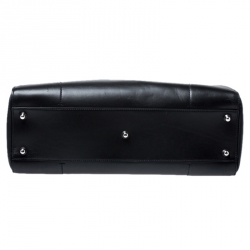 Gucci Black Leather Carry On Buckle Weekender Bag